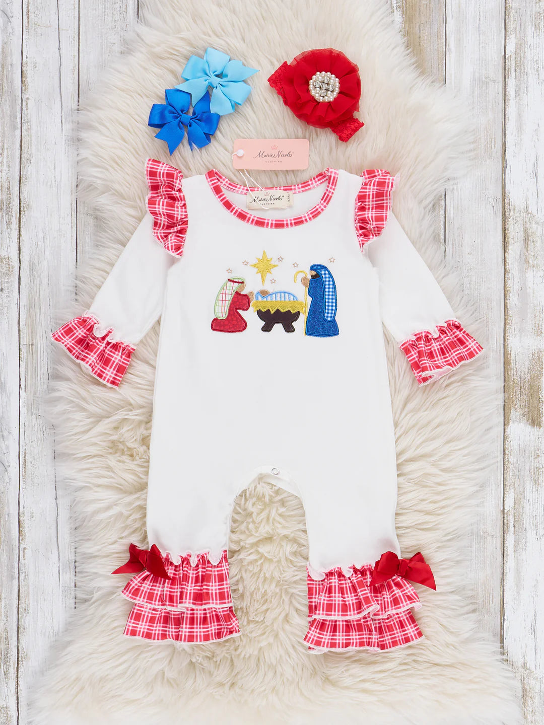 Faith & Joy Embroidered Ruffle Romper