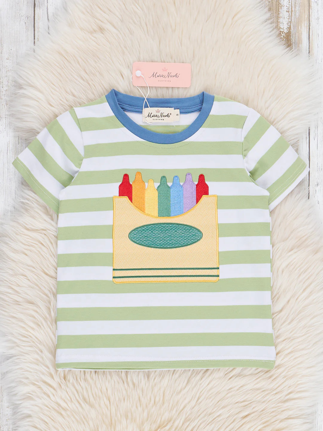 Striped Embroidered Crayon Box Shirt
