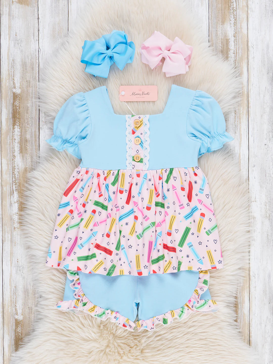 Crayon Party Ruffle Outfit