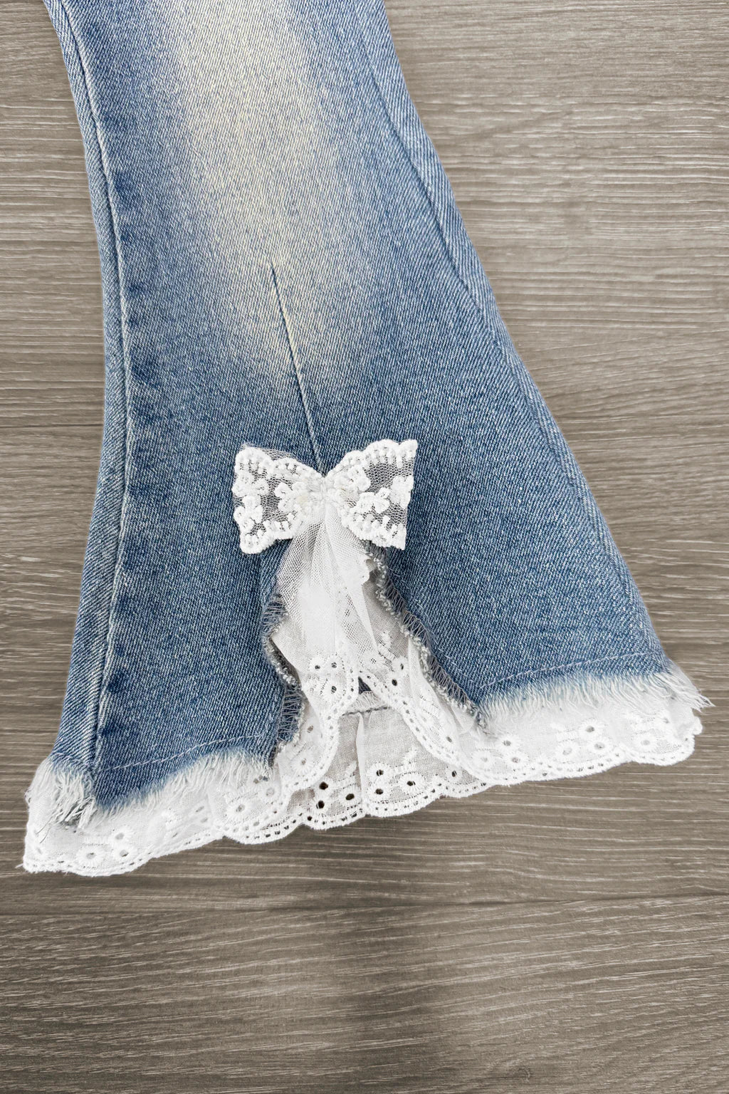 Lace Bow Flare Jeans
