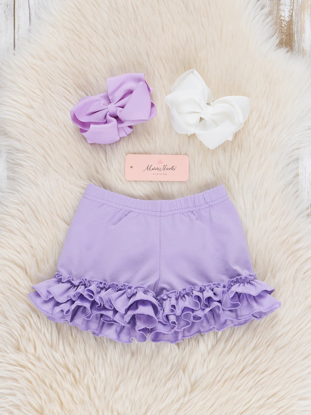 Ruffle Hem Cotton SHORTS Orchid