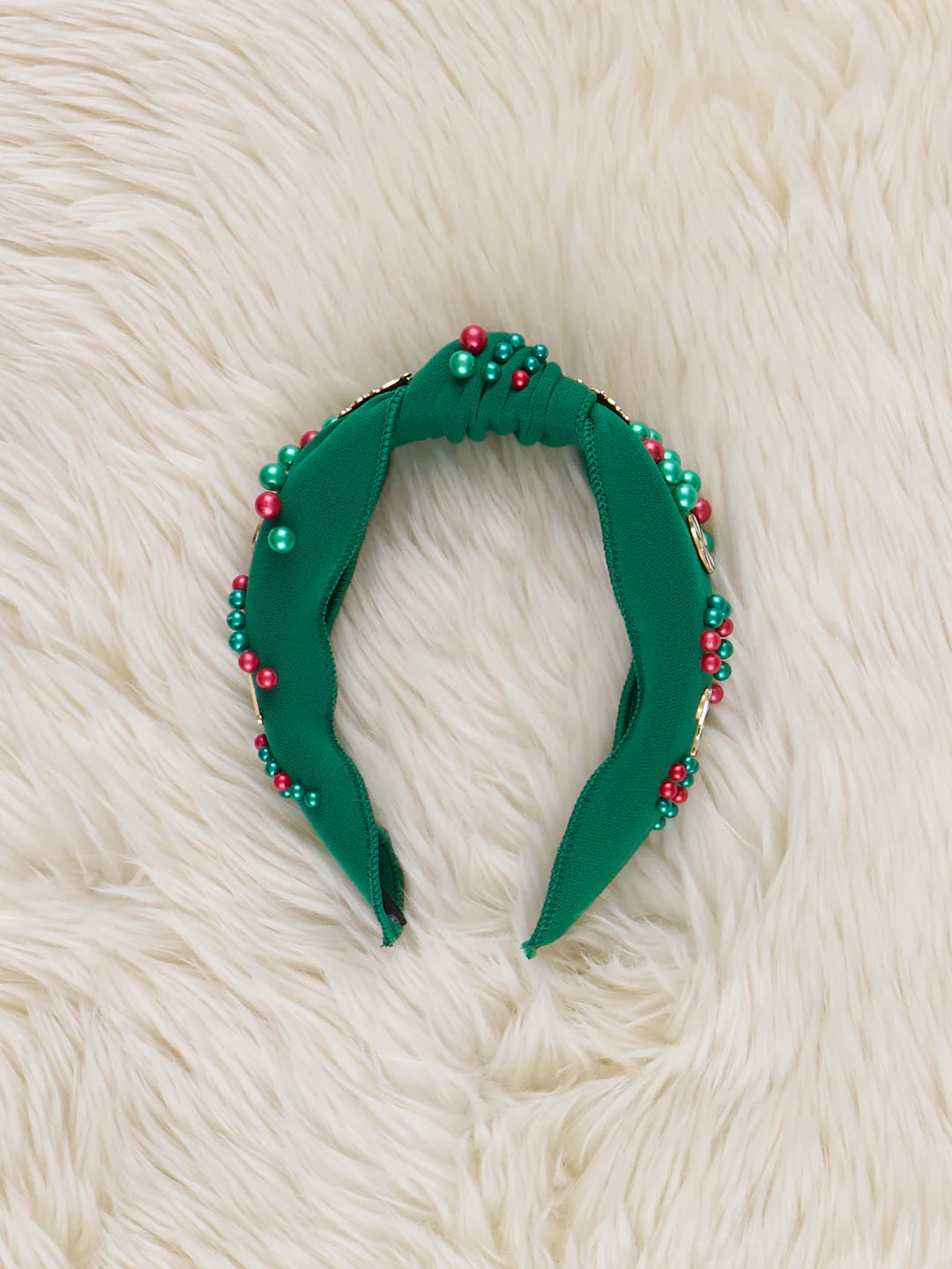 GREEN Christmas Candy Cane Glam Headband
