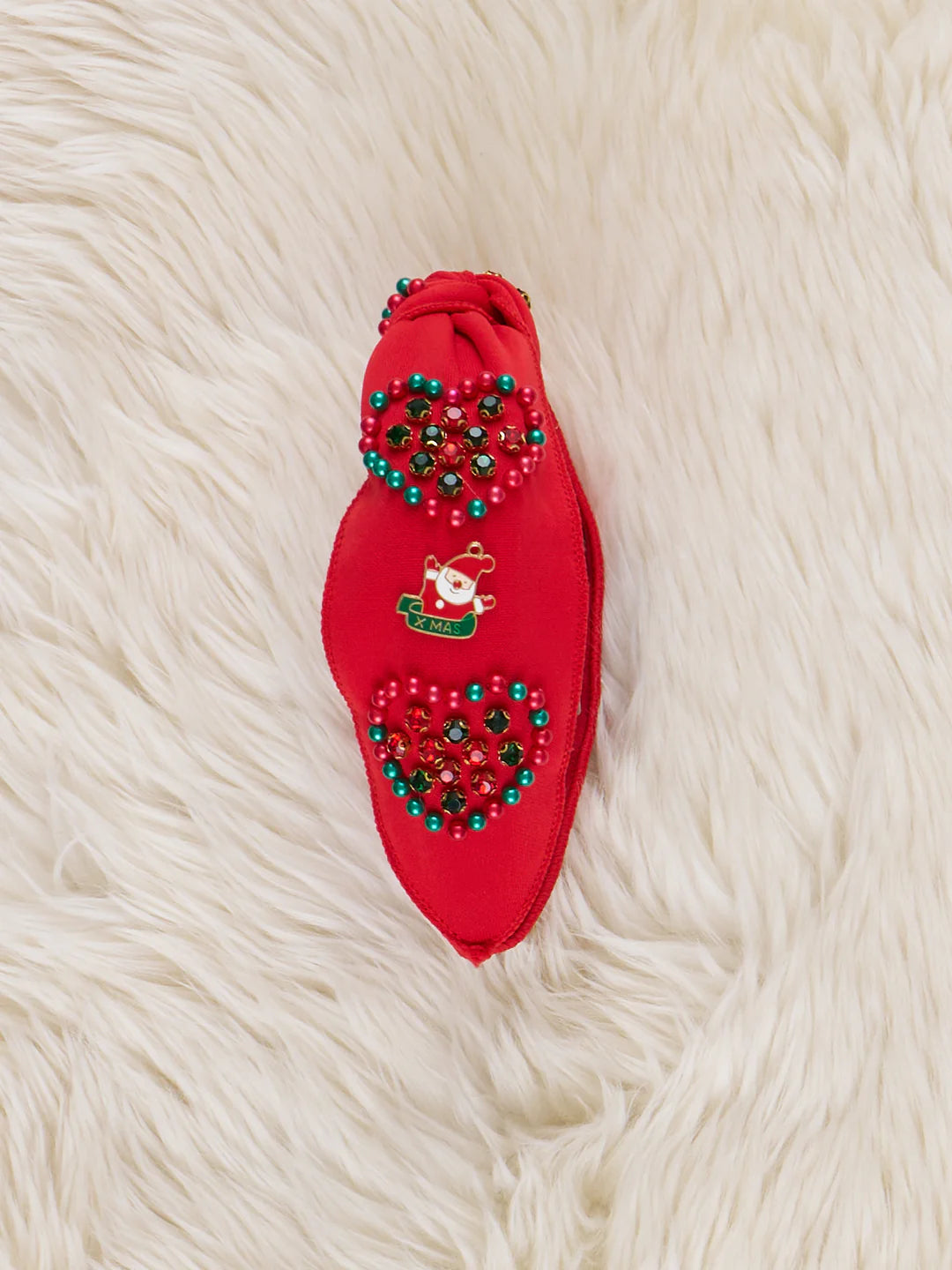 RED Christmas Hearts Glam Headband!