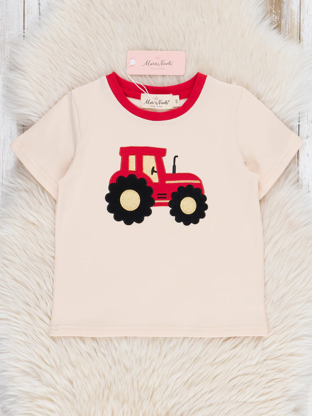 Embroidered Red Tractor Shirt