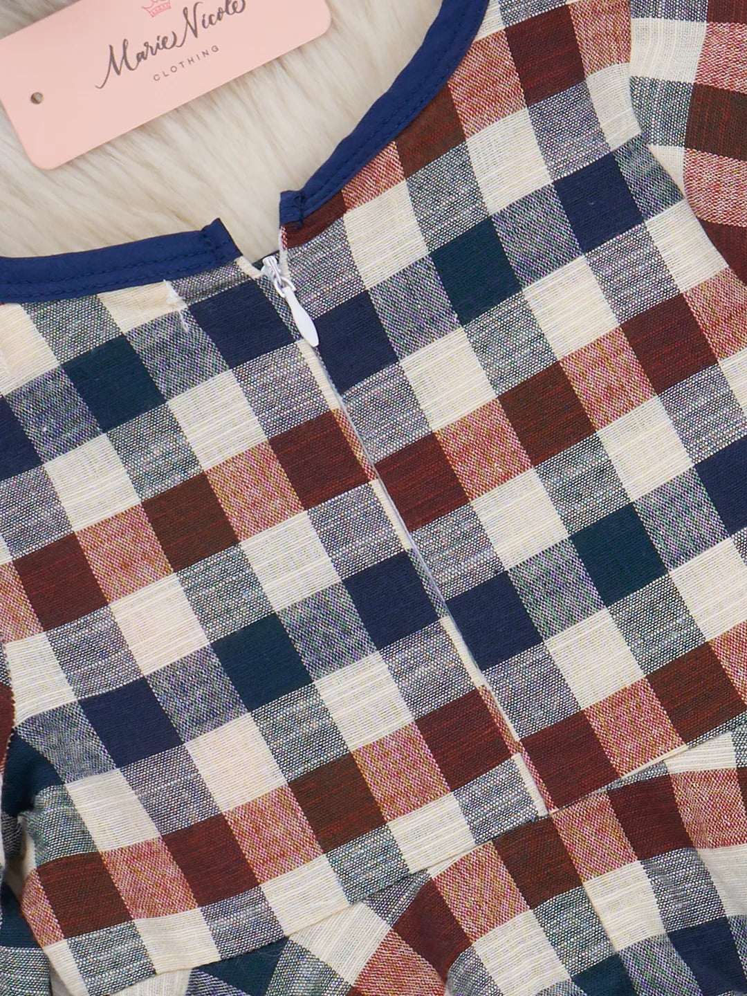 Fall Vintage Plaid Ruffle Swing Dress