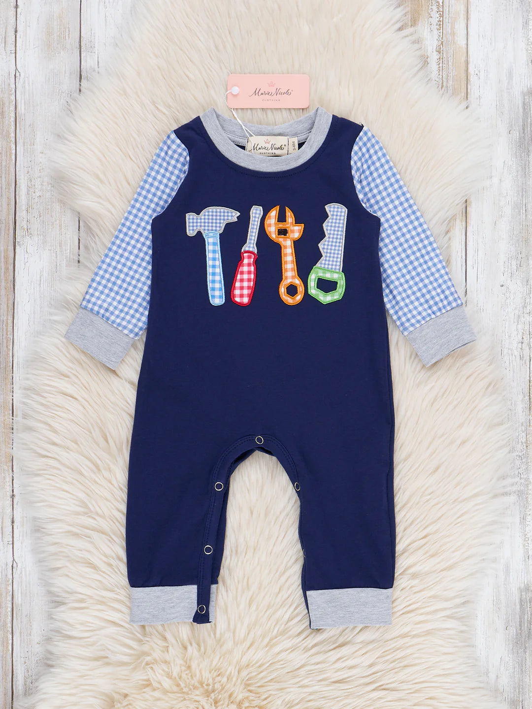 Handy Helper Embroidered Tool Romper