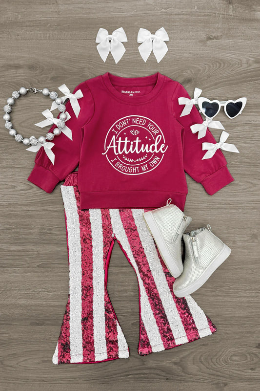 "I Don't Need Your Attitude..." Sequin Bell Bottom Outfit