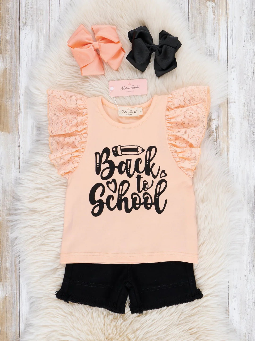 Peach & Black "Back to School" Outfit