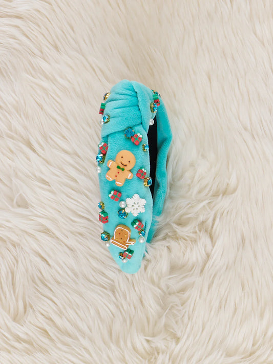 Blue Winter Holiday Wishes Charm Headband