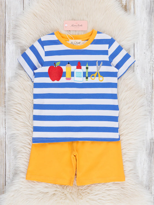 Blue & Yellow School Supplies Outfit
