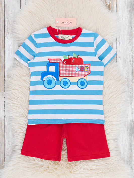 Blue & Red Apple Truck Outfit