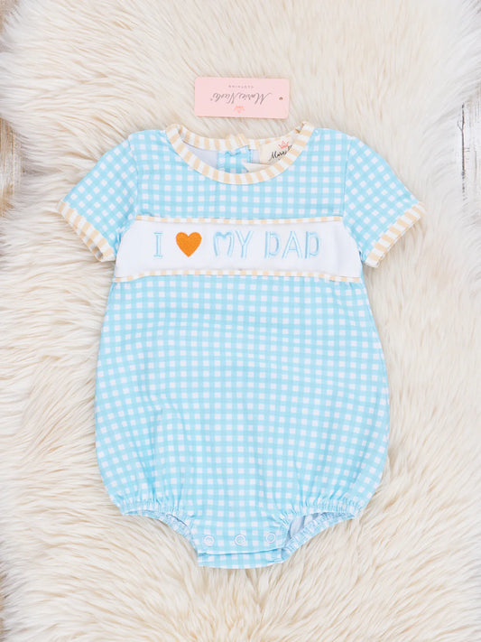Blue Gingham Dad Love Bubble