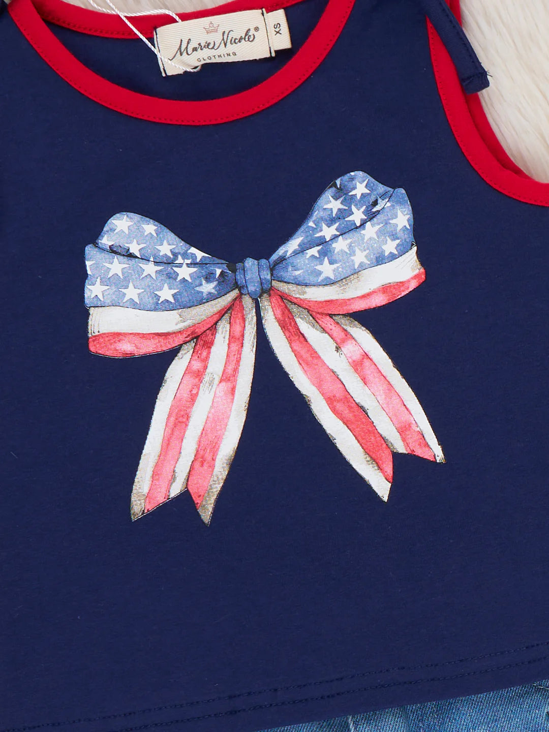 Bow Stars Denim Shorts Outfit