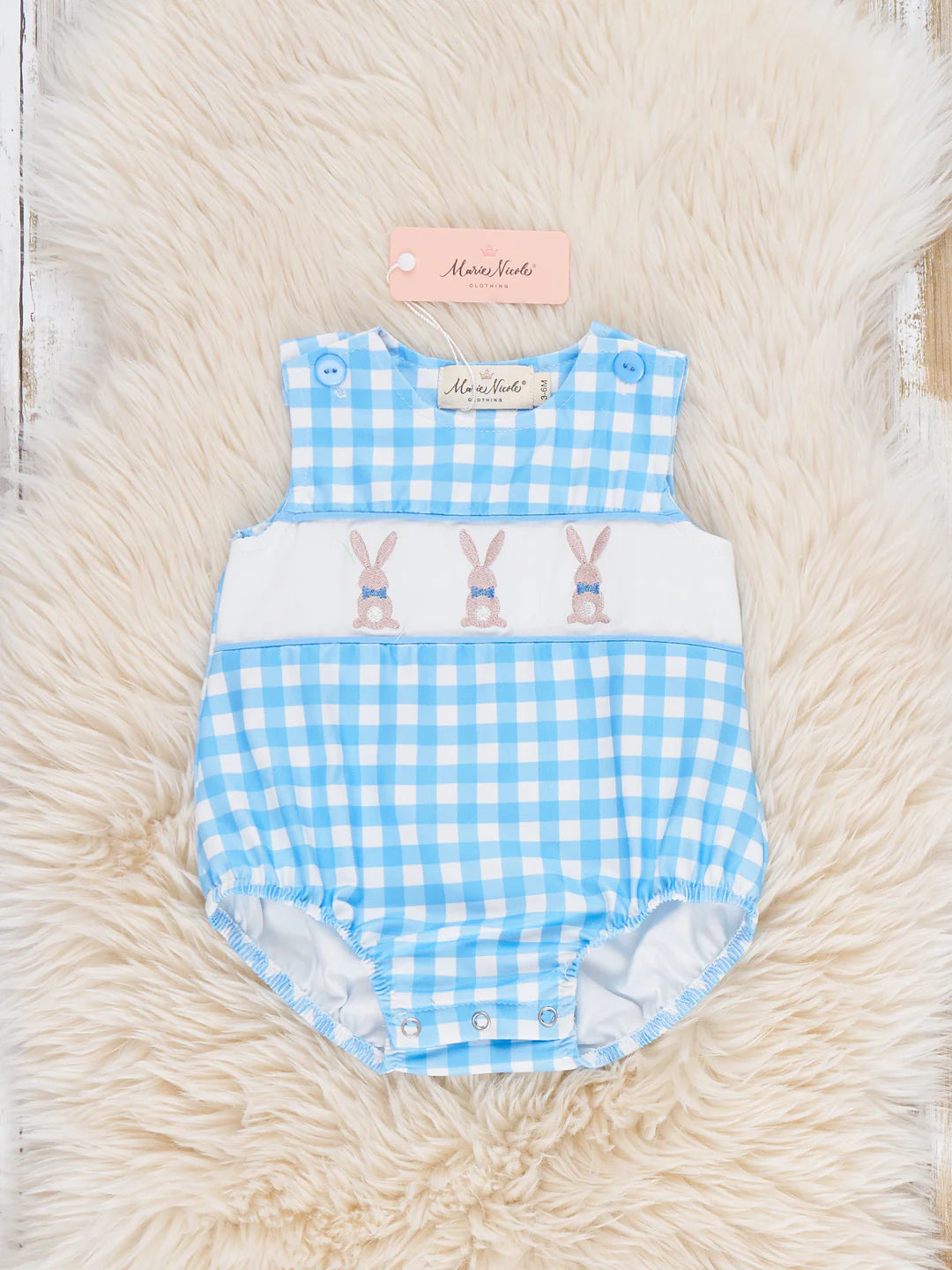 Breezy Bunnies Embroidered Romper