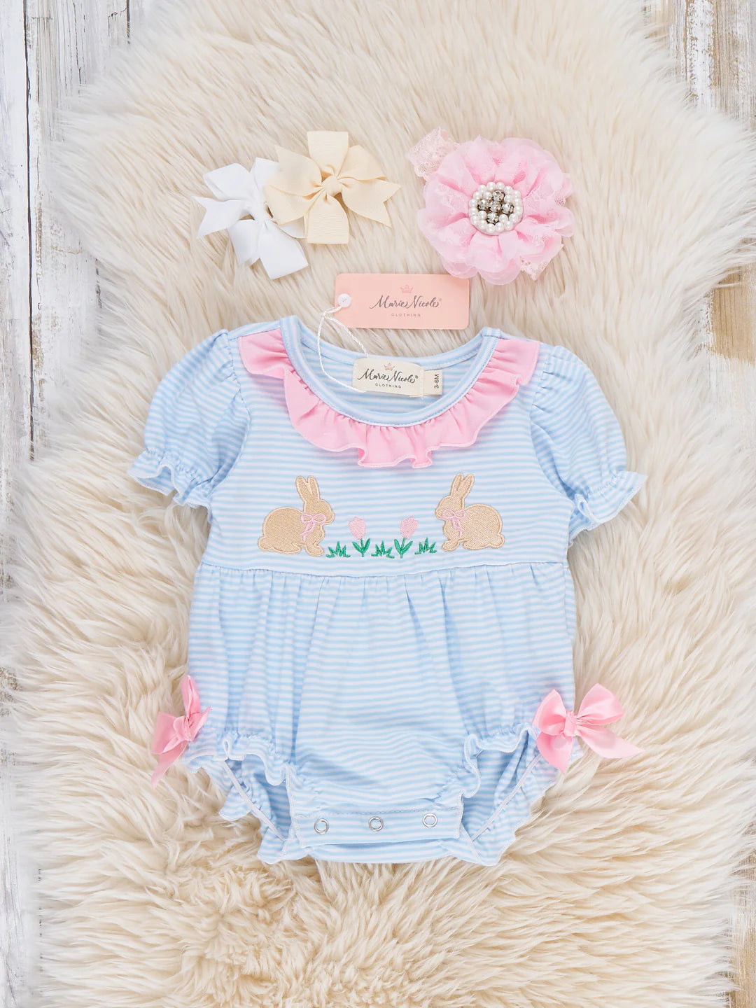 Picnic Hop Embroidered Cotton Ruffle Bubble
