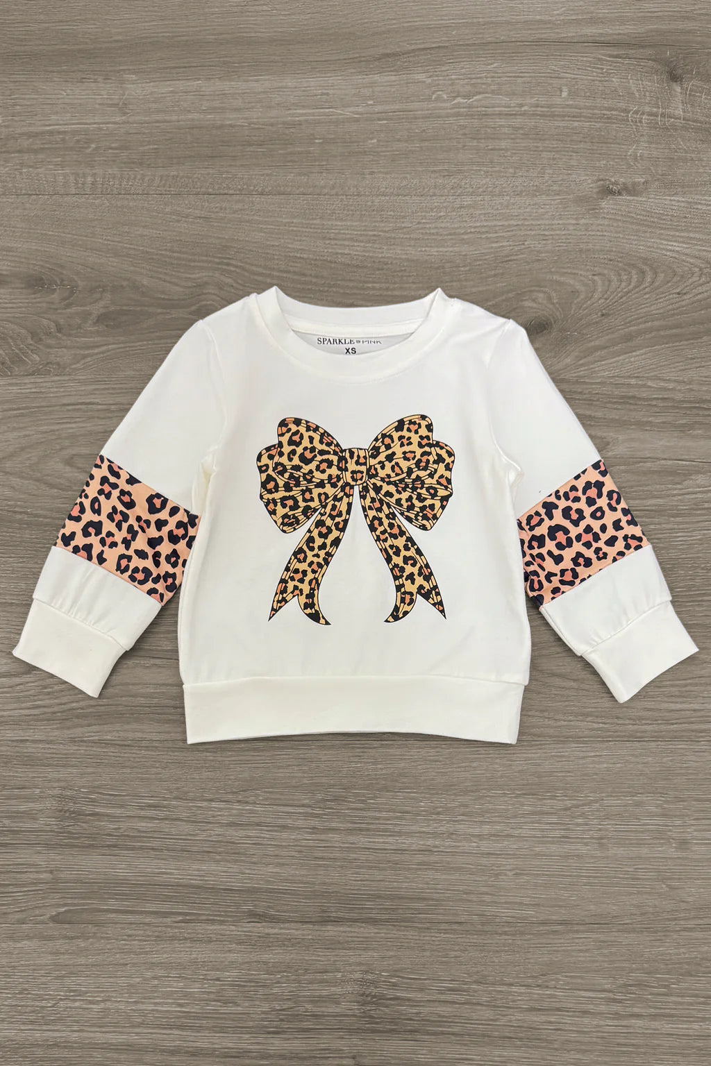Cheetah Print Bow Distressed Legging Set