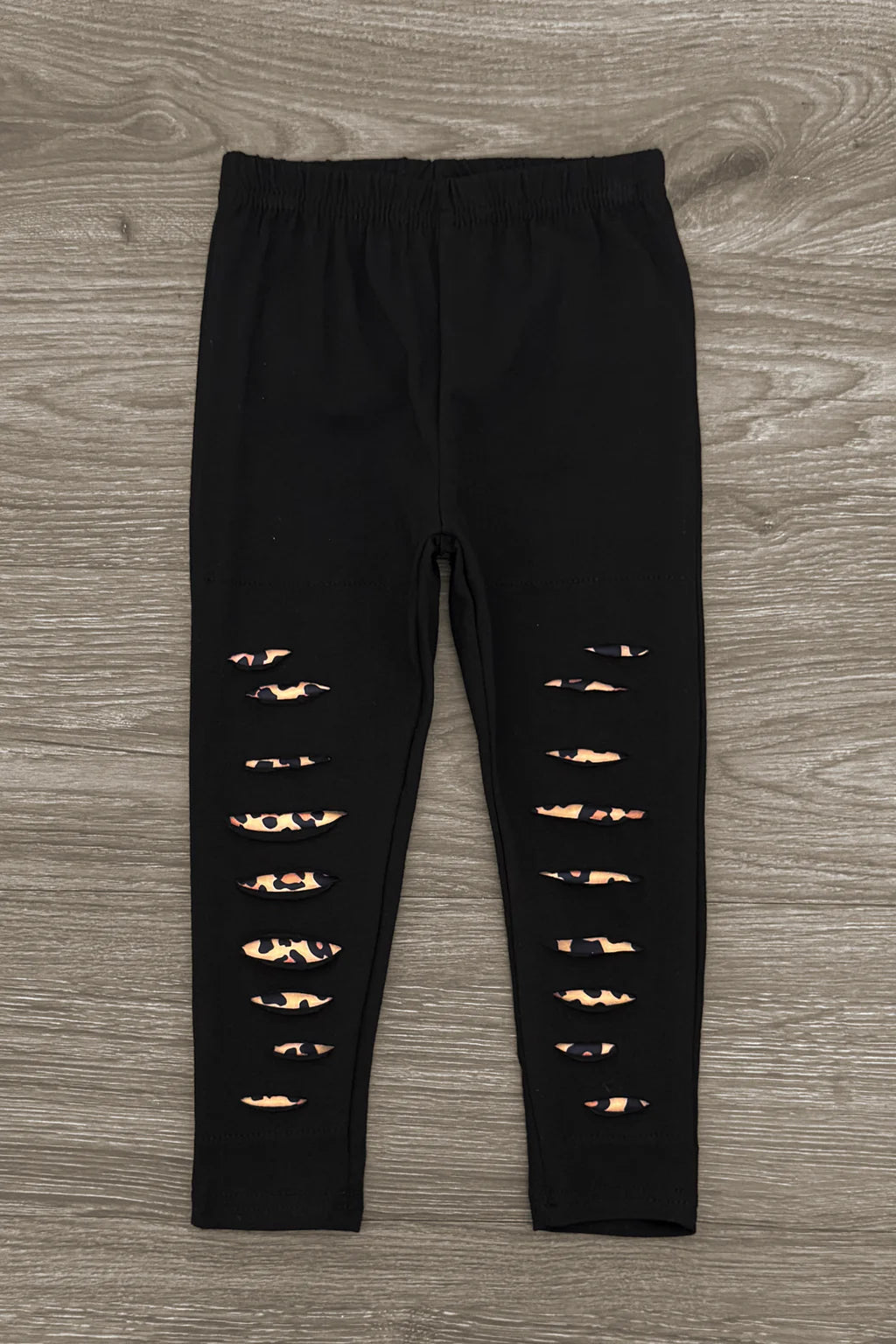 Cheetah Print Bow Distressed Legging Set