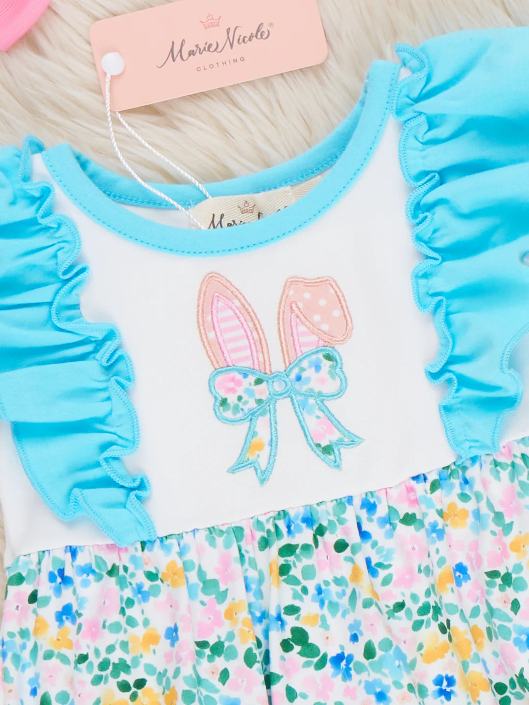 Bunny Ears Blooms Embroidered Cotton Bubble