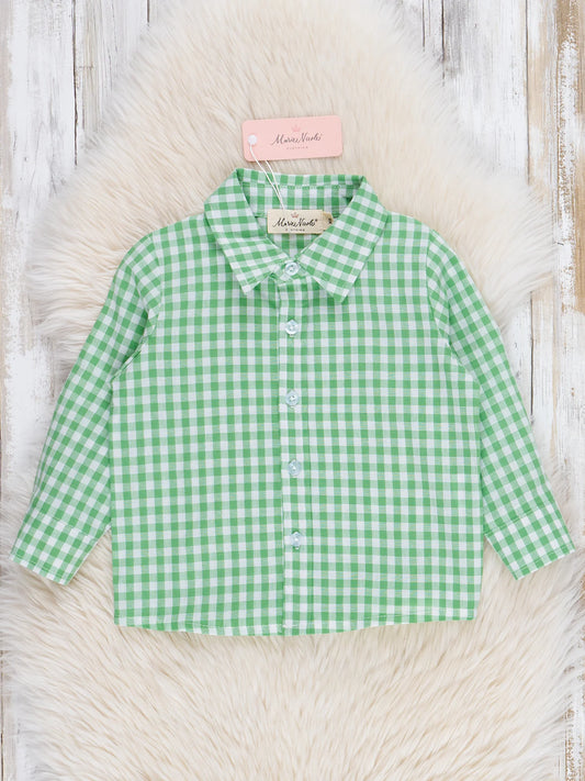 Evergreen Gingham Button-Up Shirt