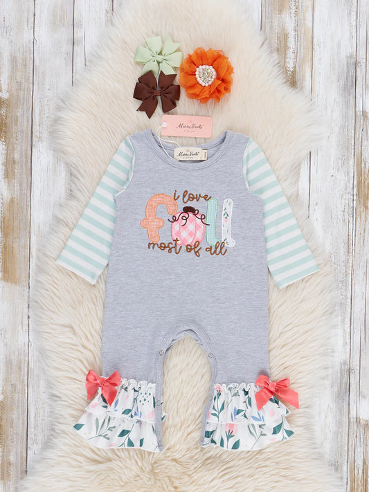 "I Love Fall Most of All" Ruffle Romper