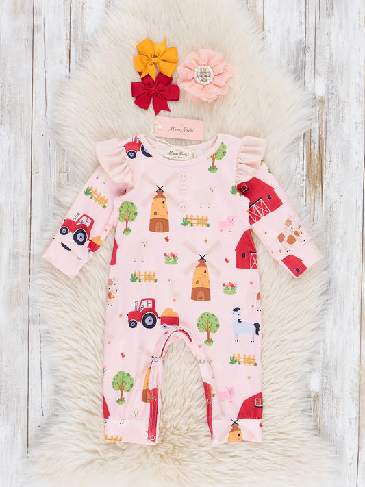 Farm Fields Ruffle Romper