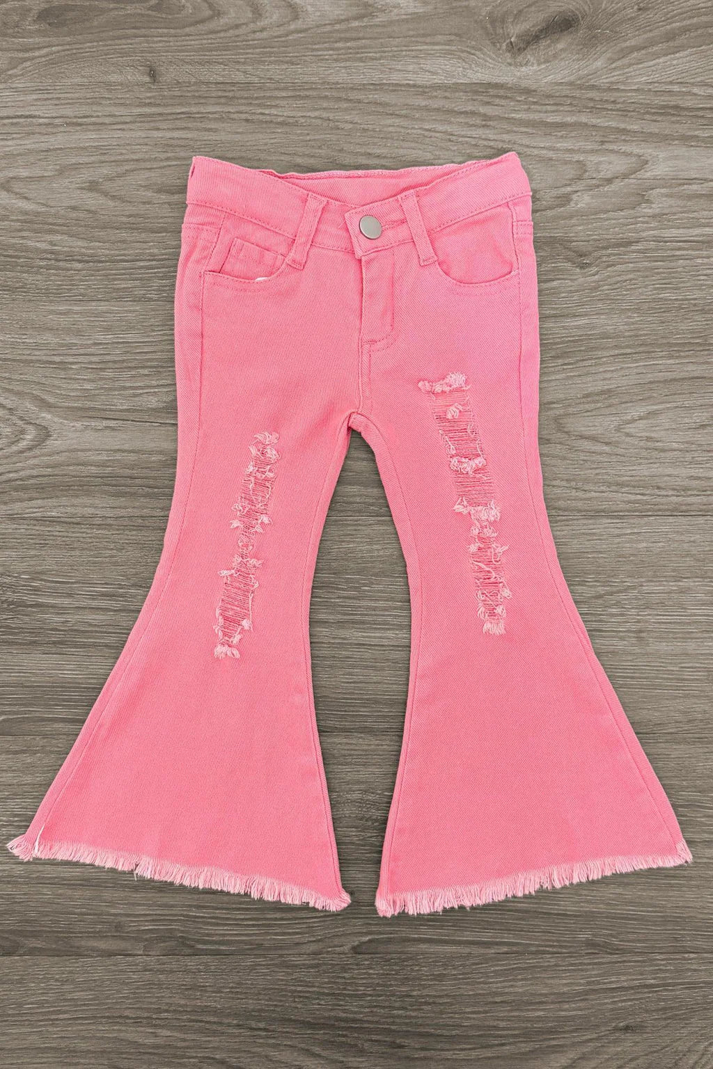 Pink Bows Denim Flare Pant Set