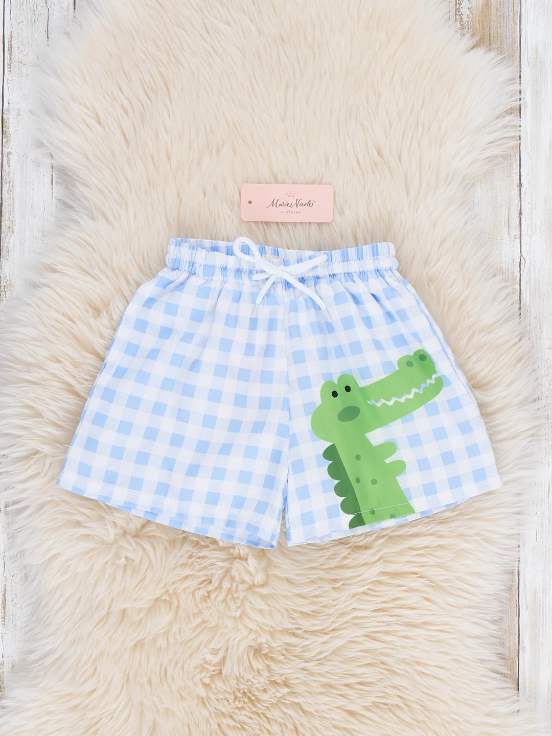 Gingham Gator Splash Trunk - Boy