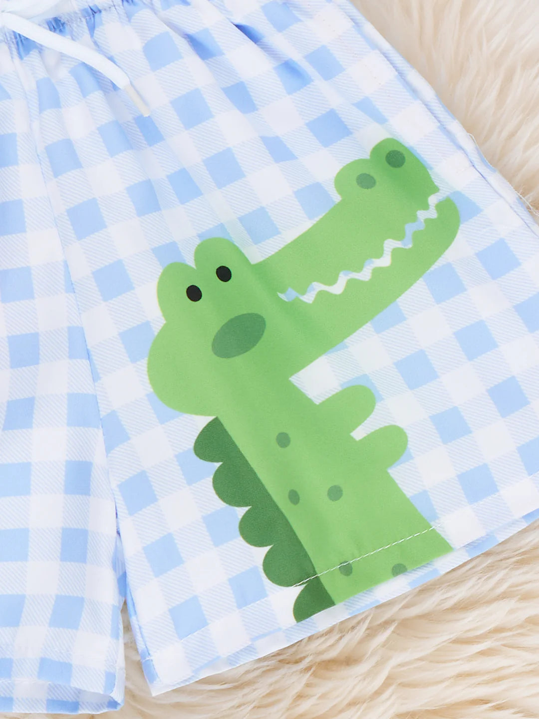 Gingham Gator Splash Trunk - Boy