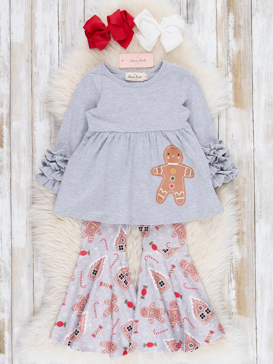 Grey Gingerbread Bell Bottom Outfit