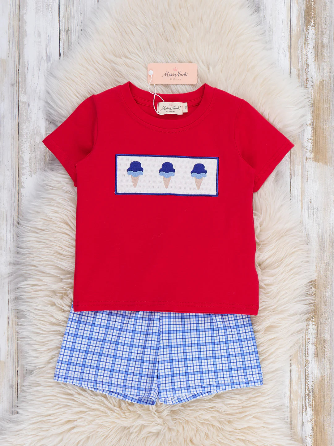 Ice Cream & Independence Smocked Outfit