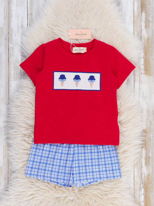 Ice Cream & Independence Smocked Outfit