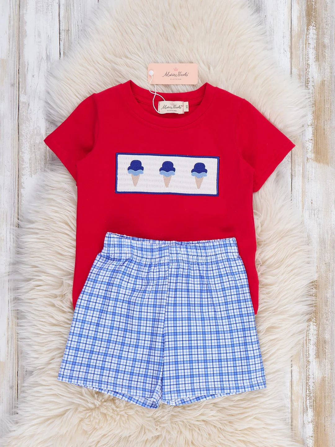 Ice Cream & Independence Smocked Outfit