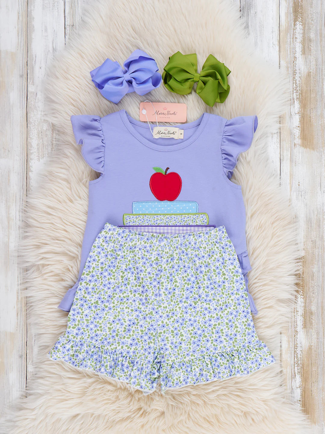 Apple Blossom Embroidered Ruffle Outfit