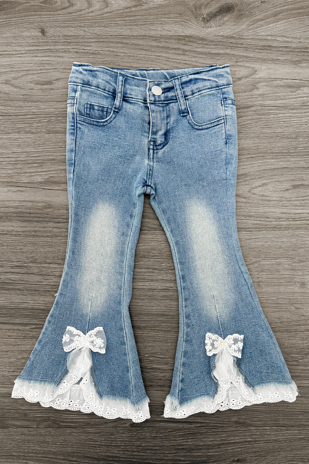 Lace Bow Flare Jeans