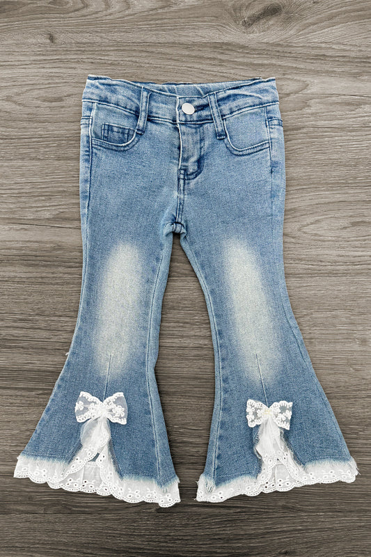 Lace Bow Flare Jeans