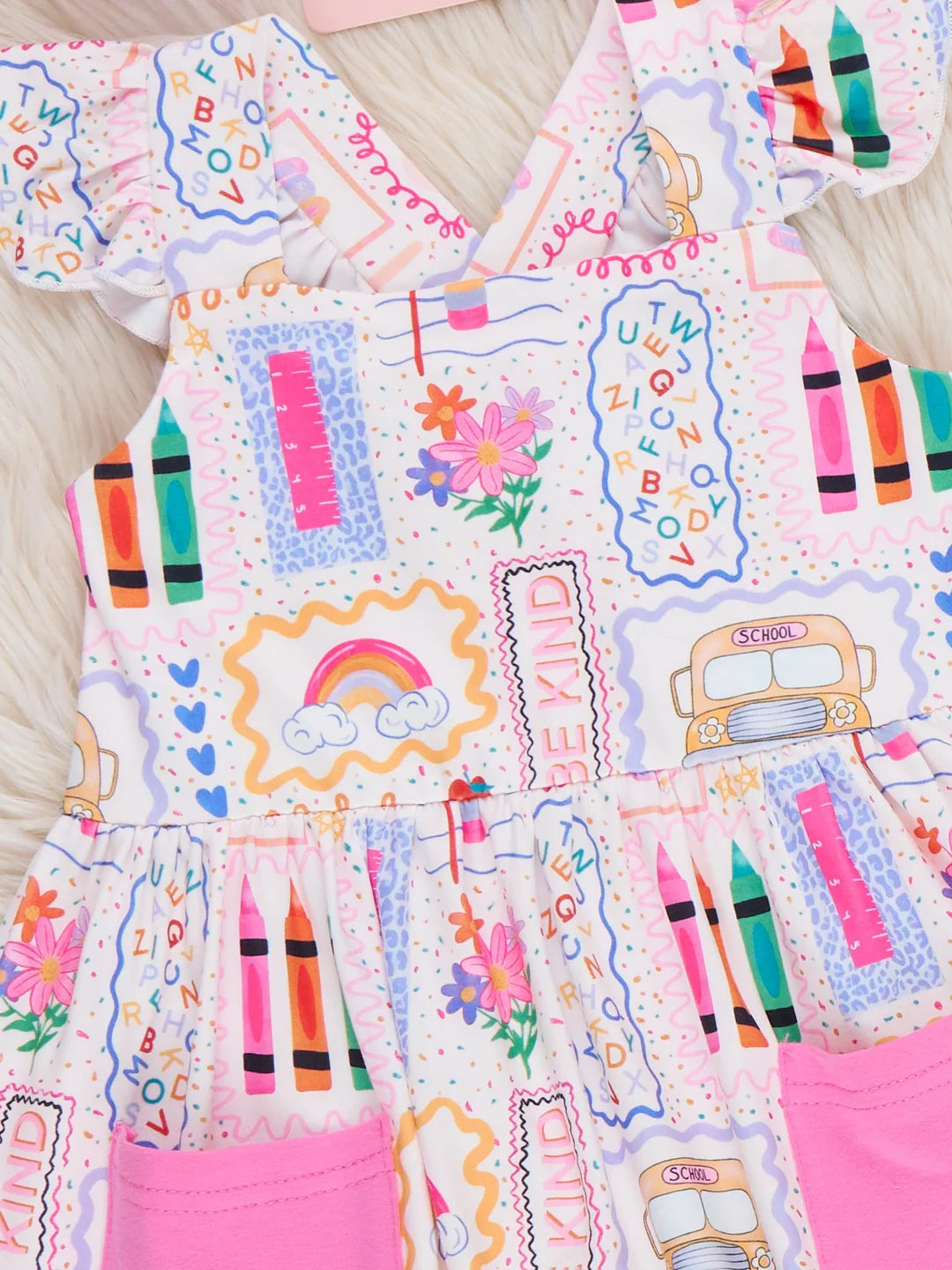 Notebook Scribbles Ruffle Dress