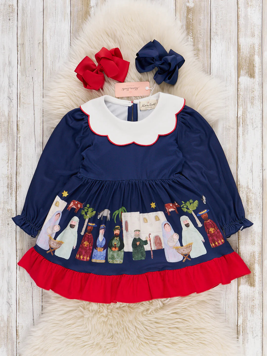 Night of Nativity Ruffle Dress
