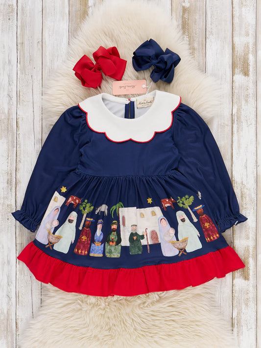 Night of Nativity Ruffle Dress