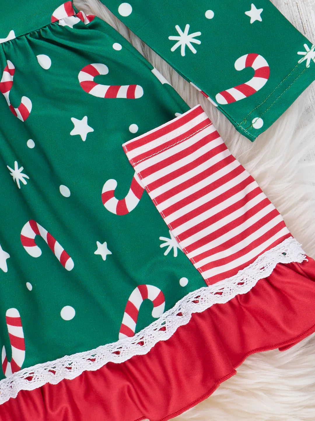 Christmas Peppermint Party Ruffle Dress