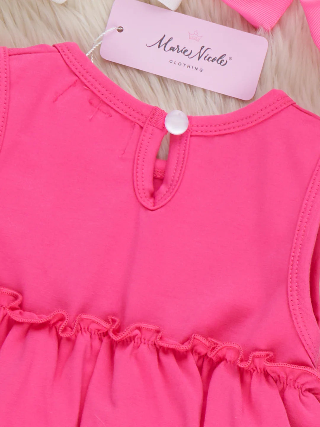 Tiered Cotton Ruffle Tank - HOT PINK