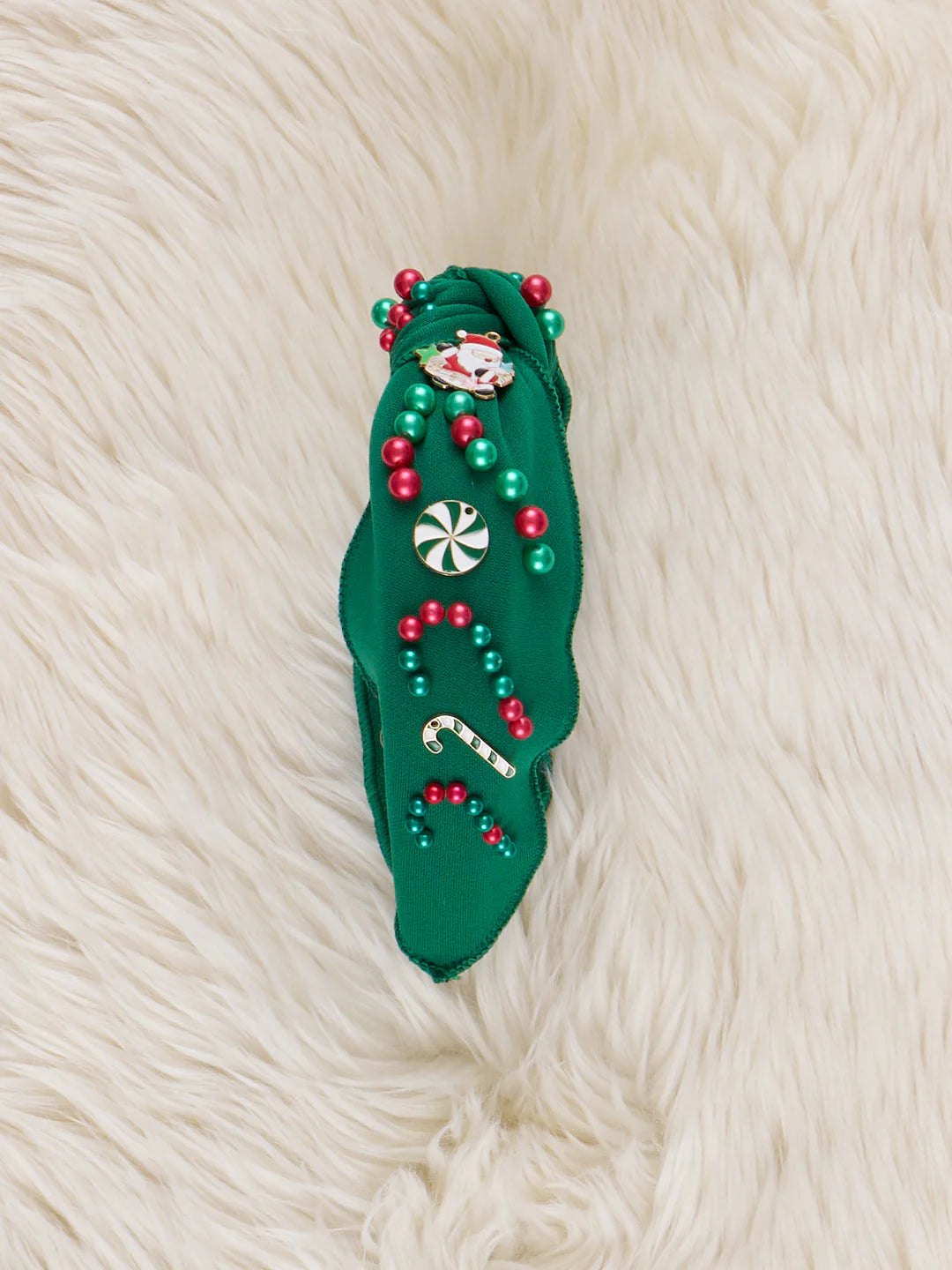 GREEN  Christmas Candy Cane Glam Headband