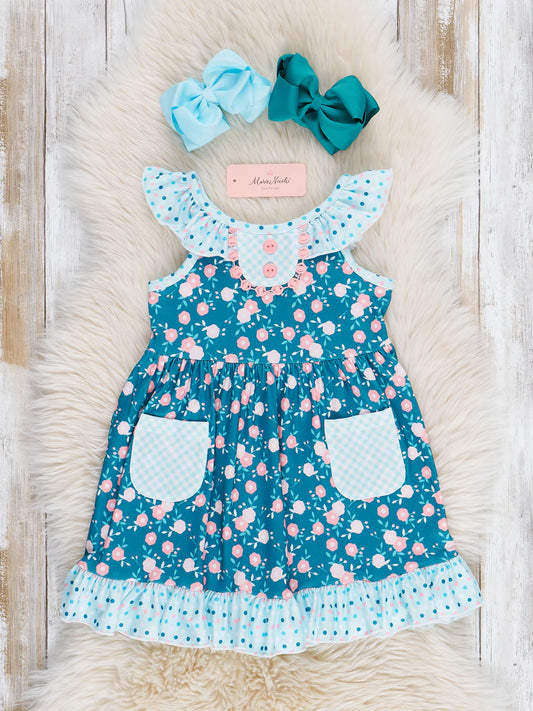Primrose Floral Ruffle Pocket Tank Dress