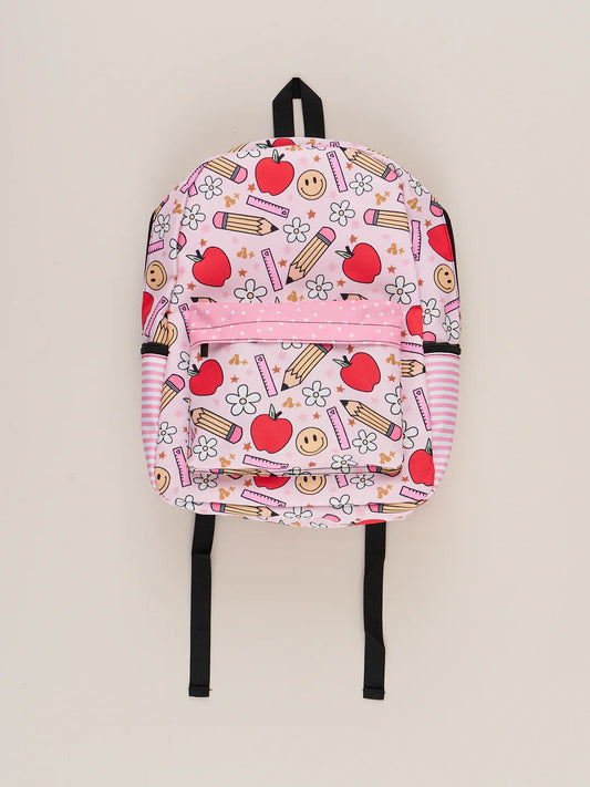 Red Apples and Pencils Backpack