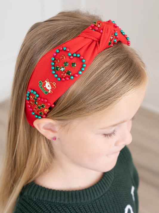 RED Christmas Hearts Glam Headband!