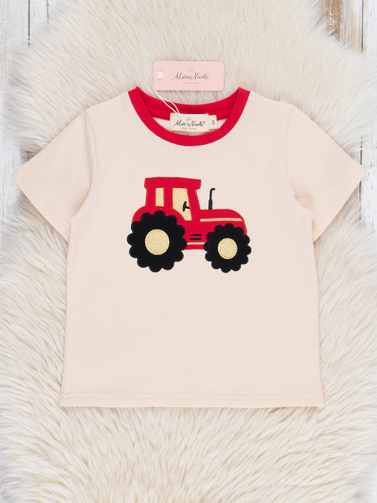 Embroidered Red Tractor Shirt