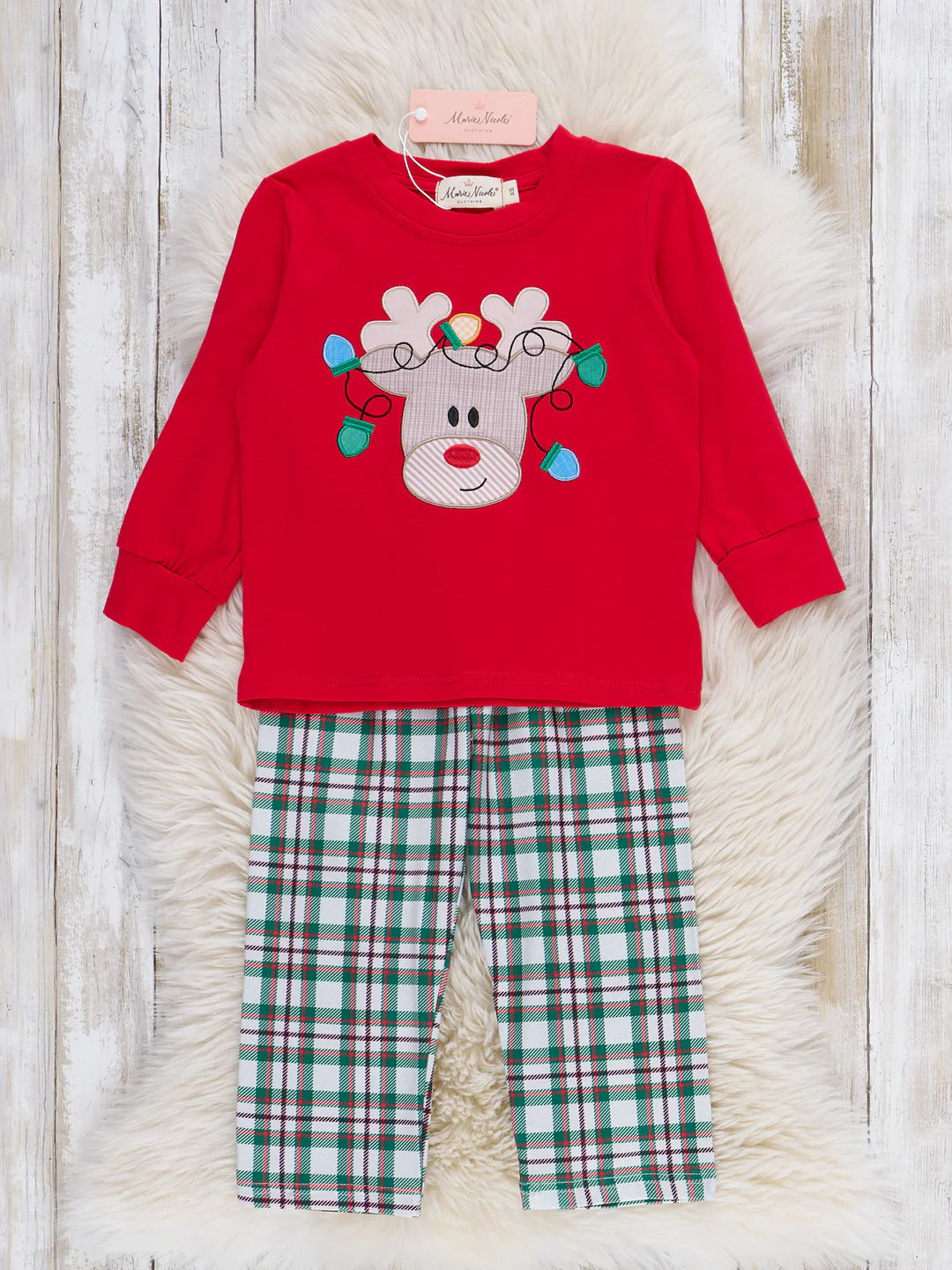 Reindeer Lights Embroidered Outfit