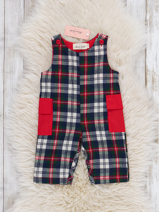 Rustic Check Overall Romper