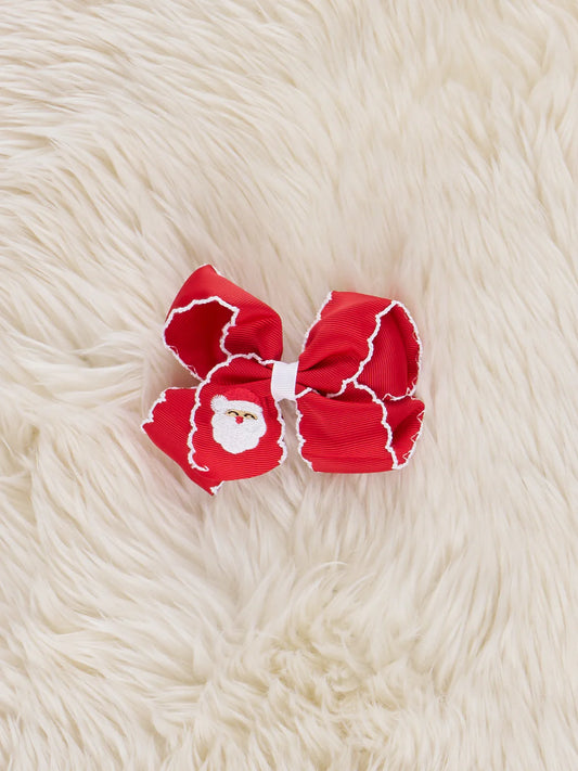 Deep Red Santa Ribbon Bow