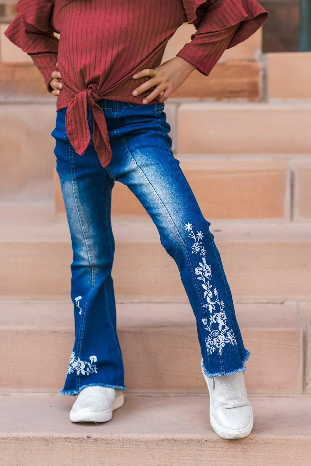 Scarf Denim Flare Set