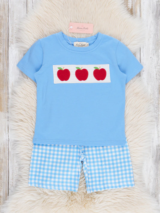Smocked Apples Gingham Outfit
